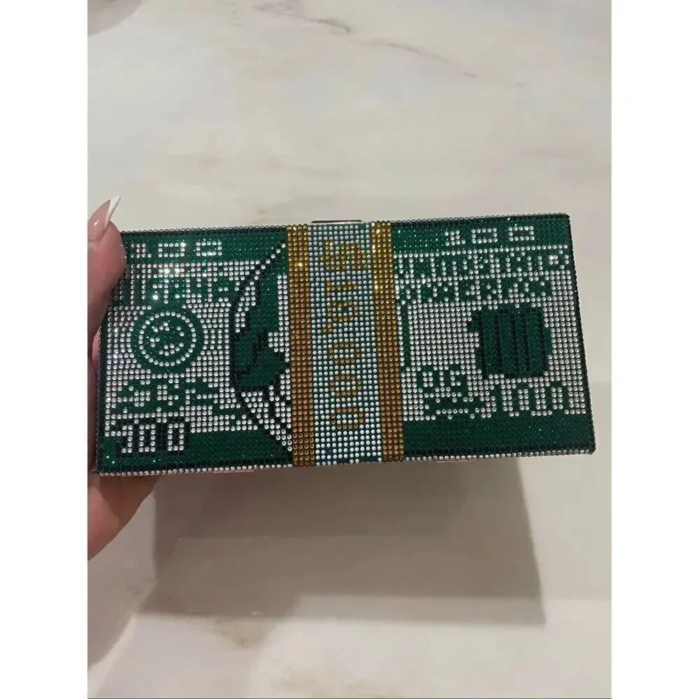 Rhinestone Money Clutch